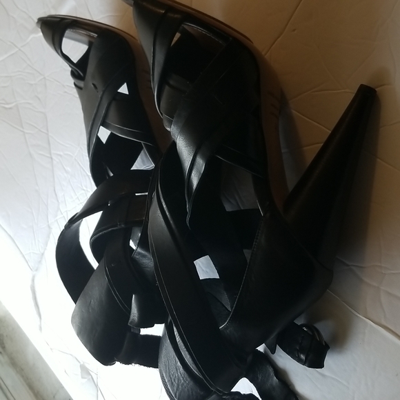 Isabel Marant Rosy Leather Sandals Strappy Sexy Heels Black Rare - Picture 11 of 12